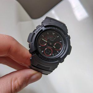 Casio G-Shock Mat Black Red Eye AW-591ML-1A, AW591ML